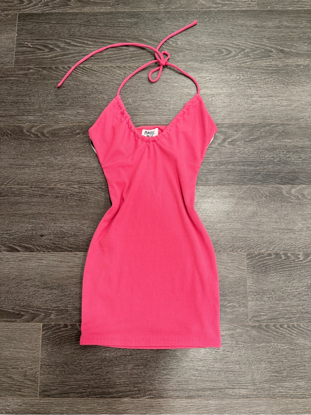 Princess Polly Hot Pink Halter Mini Dress
